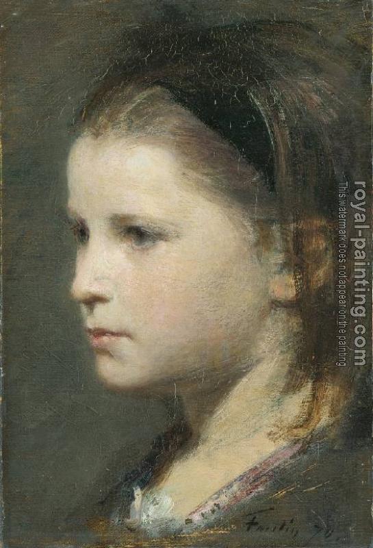 Henri Fantin-Latour : Head of a young girl Henri Fantin-Latour : Head of a young girl